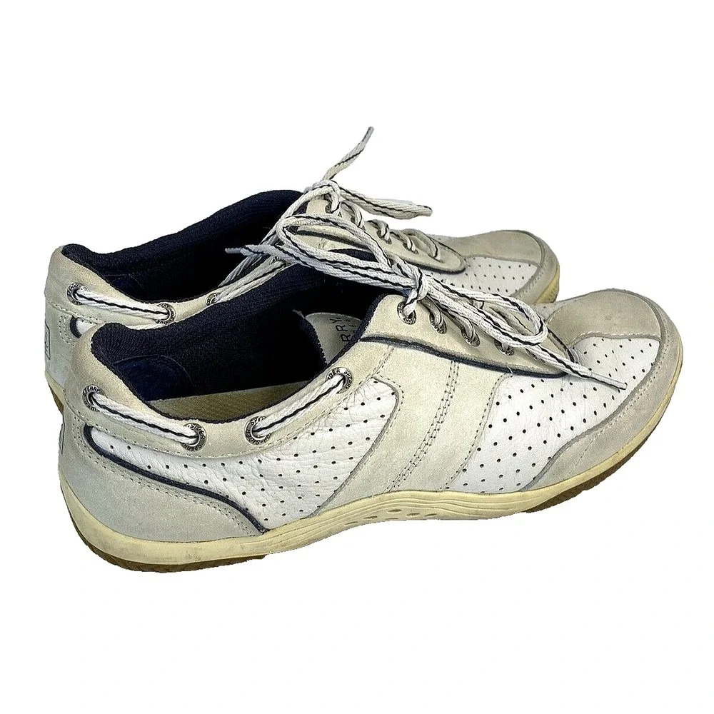Sperry Top‎ Sider Boat Shoes 8.5M Womens 9753450 White & Blue